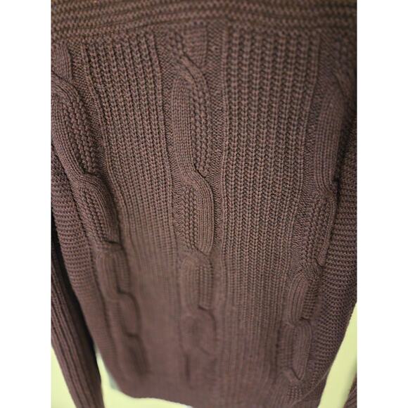 Ted Baker Half Button Mock Neck Knit Sweater Brown Red Undertone Size 2 Small - Picture 11 of 13